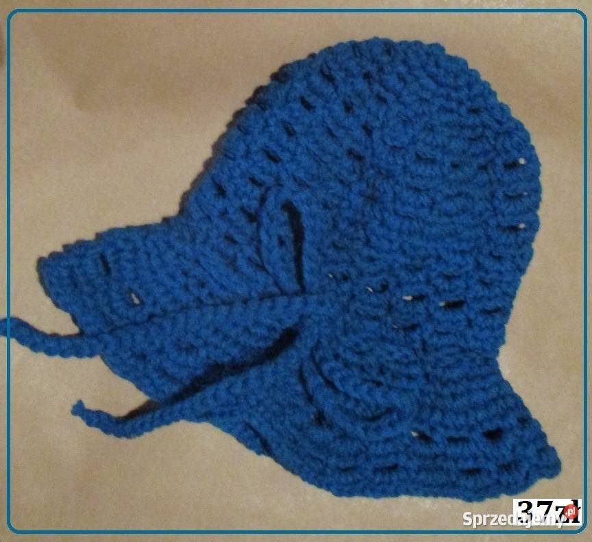 Kapelusz ciemny turkusoceaniczny ażurowy Nakrycia głowy łódzkie sprzedam