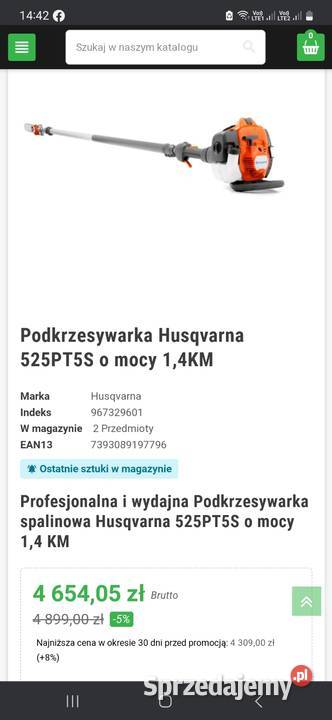 525p5s Husqvarna podkrzesywarka piła do gałęzi Namysłów
