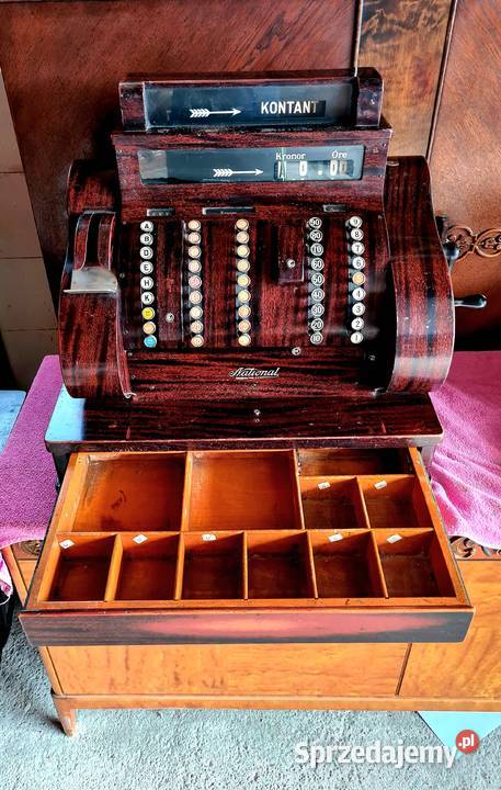 Stara zabytkowa kasa sklepowa NATIONAL Bydgoszcz
