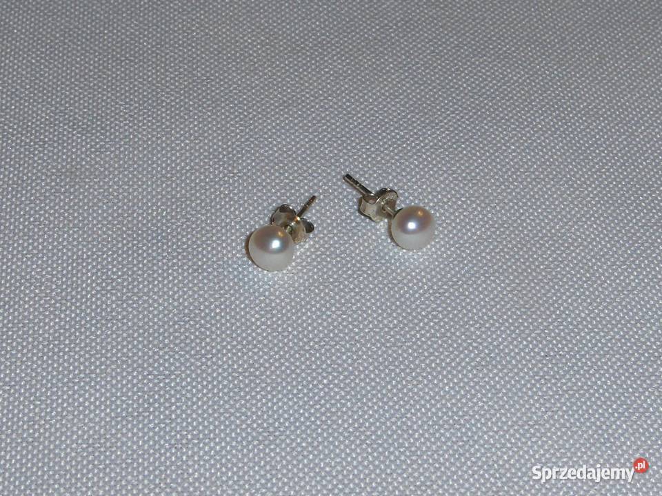 WKRUK Srebrne kolczyki Perły Łódź