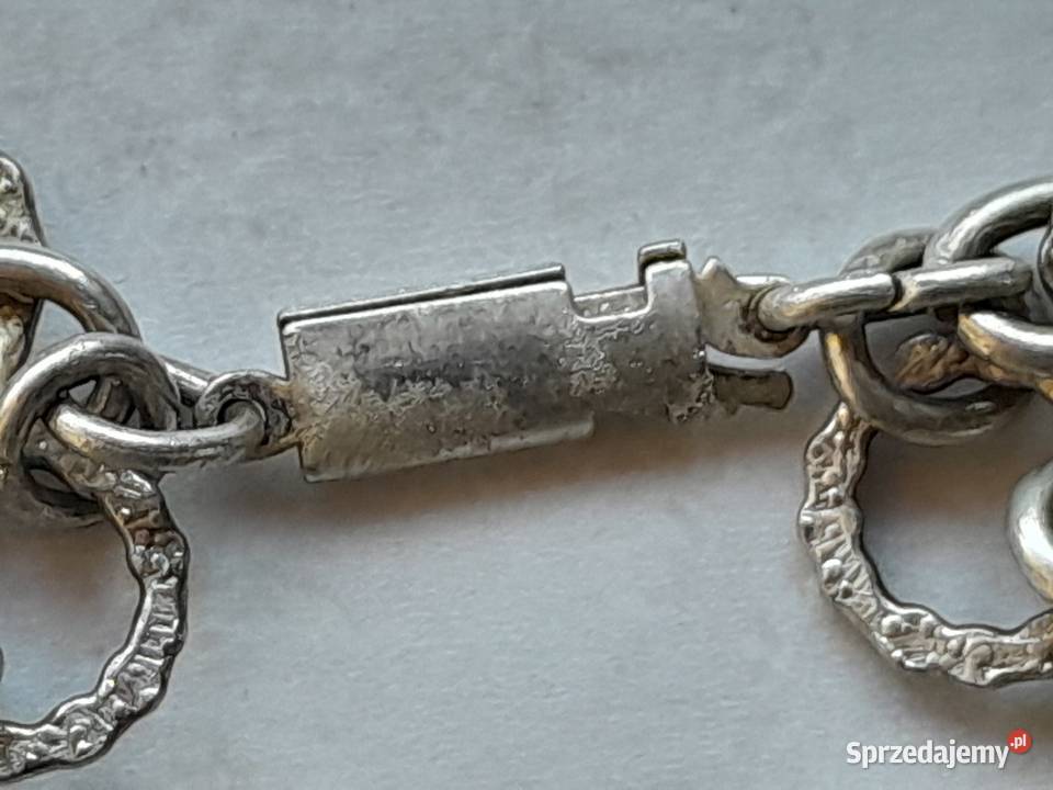 Stary łańcuszek naszyjnik i bransoletka zestaw Dąbrowa Górnicza