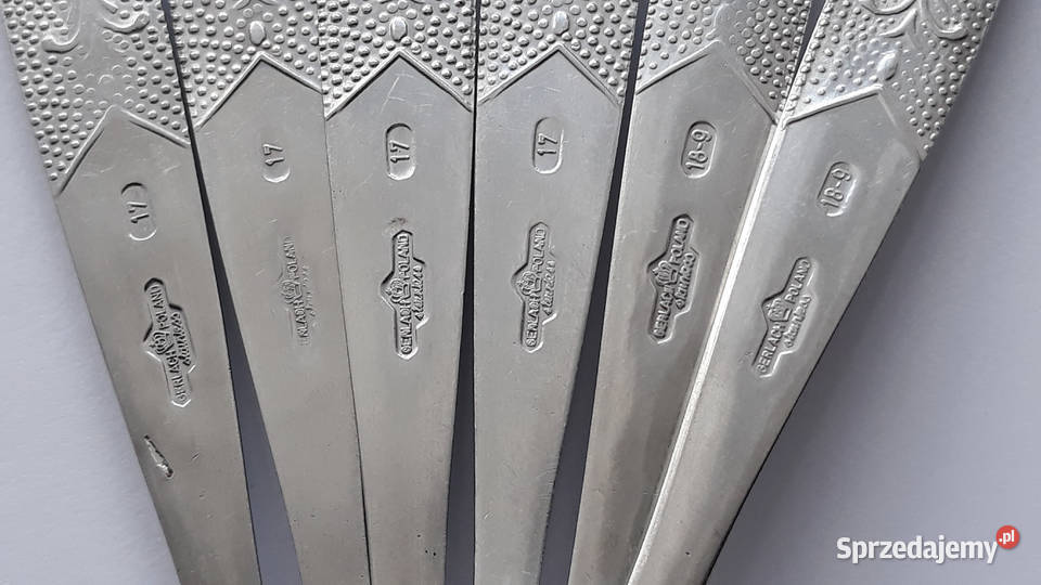 Widelce obiadowe 3 ROŚLINNY Gerlach sztućce PRL Dąbrowa Górnicza sprzedam