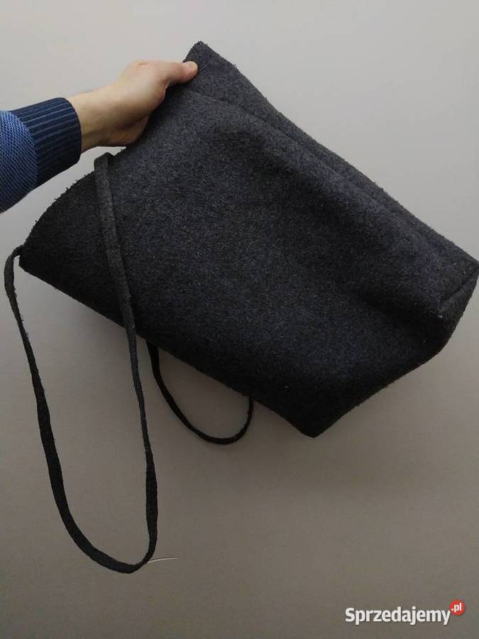 Filcowa torba na zakupy torebka etno boho folk fioletowy