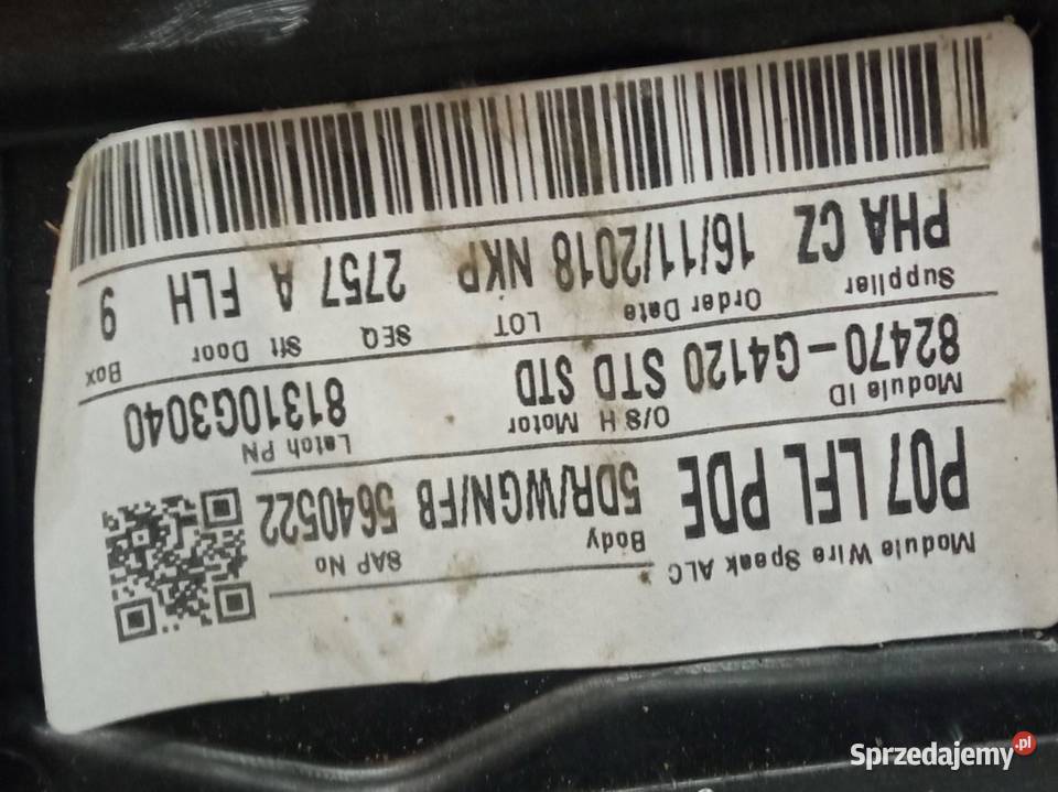 MECHANIZM SZYBY LEWY PRZÓD 82470G4120 Hyundai