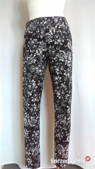 SPODNIE damskie UNIWERSALNE czarnobiałe r L NOWE Spodnie podlaskie