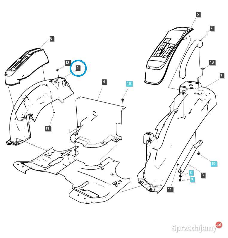 Prawy błotnik G870 LS Tractor 40202522 Tajęcina