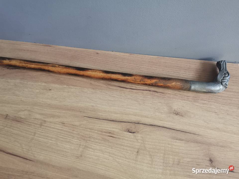 Stara laska z okuciem rękojeścią głowa konia Antyki Siemianowice Śląskie