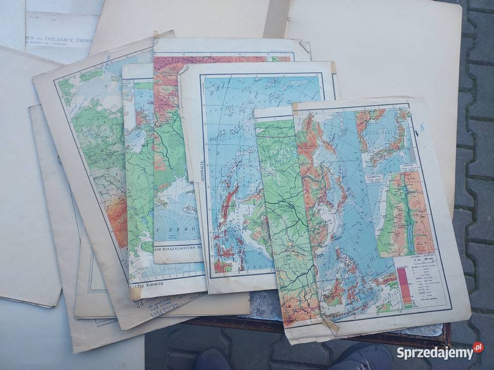 Stare mapy atlasy przedwojenne i powojenne sprzedam
