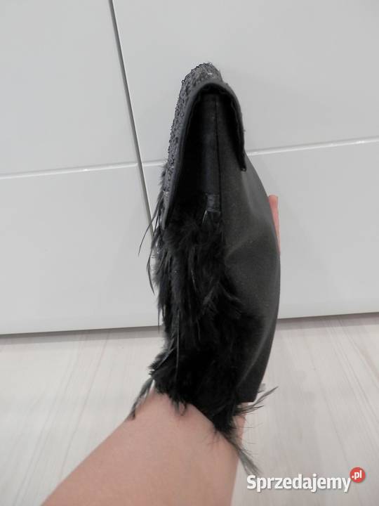 Torebka z Piórami Kopertówka Balowa Imprezowa