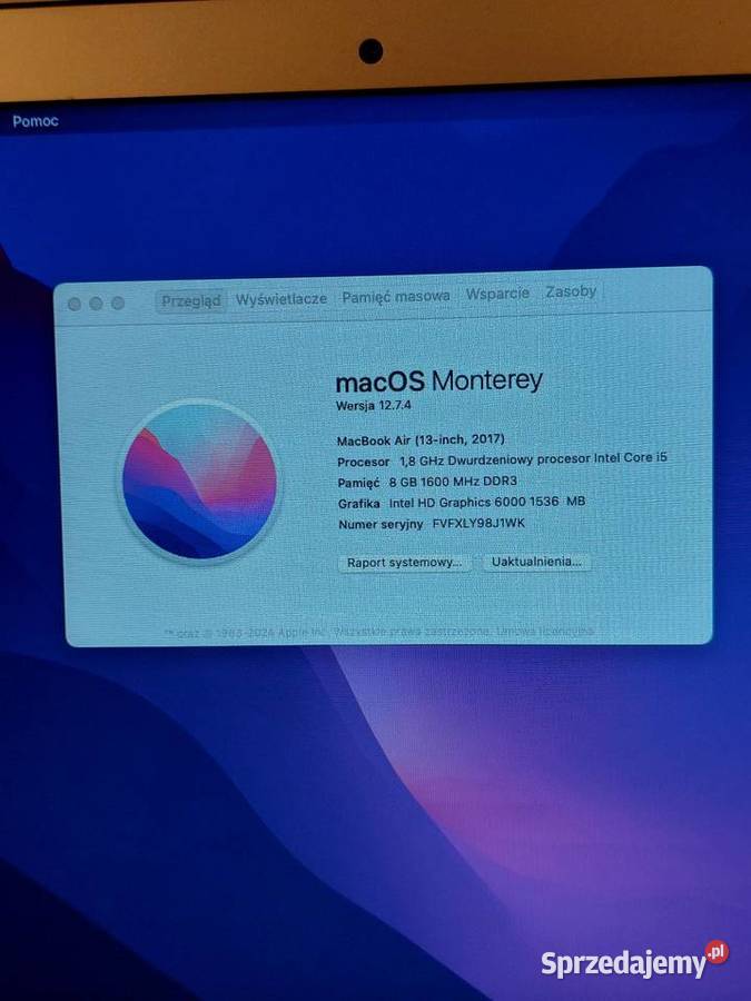 MacBook Air 13 2017 8GB RAM 128GB 235 cykli Warszawa