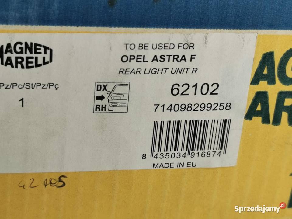 LAMPA PRAWY TYŁ OPEL ASTRA F KOMBI 1998 MAGNETI