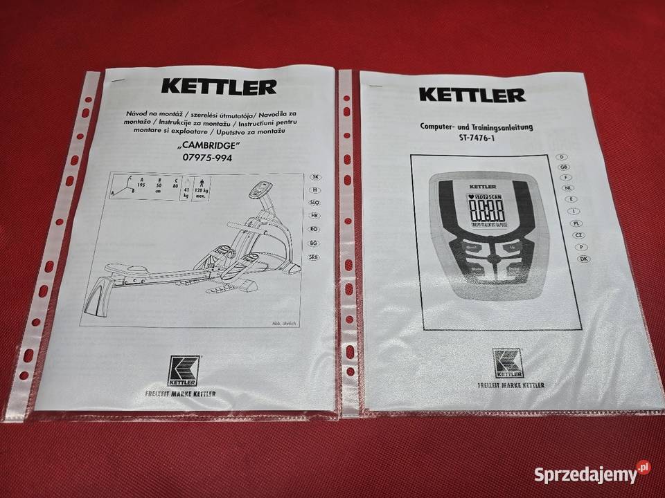 Mocny Składany Wioślarz KETTLER Cambridge M Sprzęt do ćwiczeń Ostrzeszów