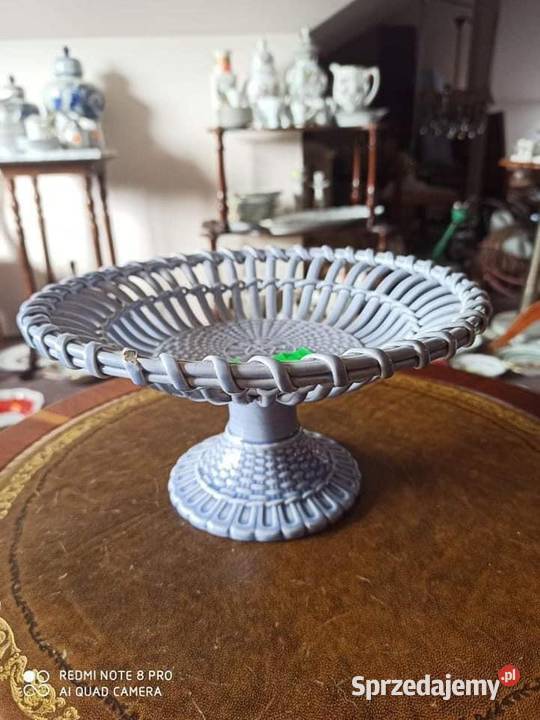 Unikatowa Patera na nodze z niebieskiej pomorskie