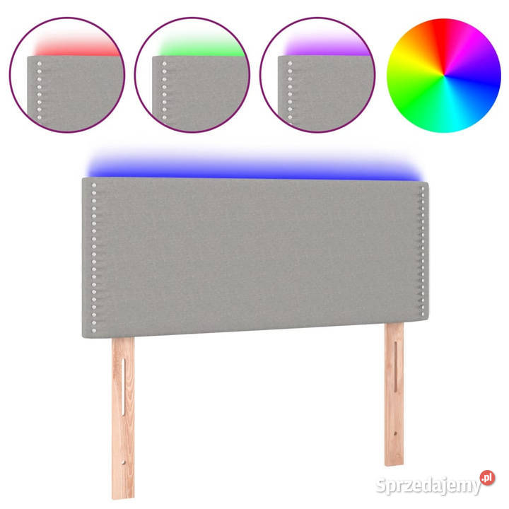 Zagłówek do łóżka z LED jasnoszary 100x5x7888 Warszawa