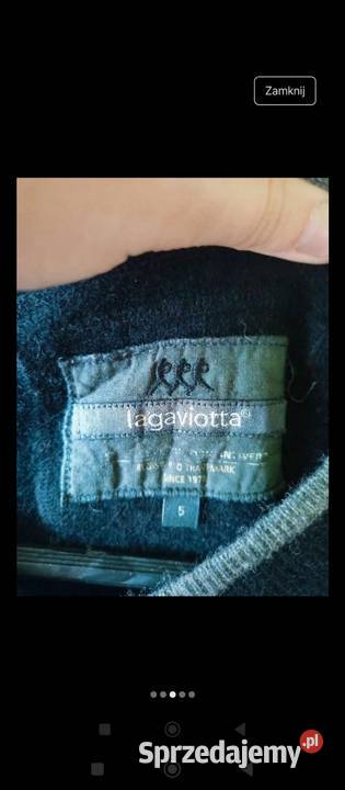 Czarny męski sweter La Gaviotta Vneck rozmiar S