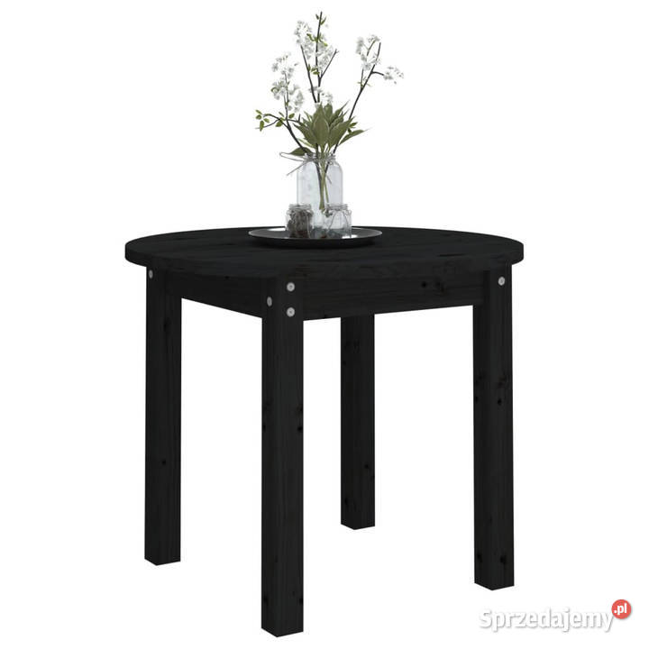 Stolik kawowy czarny 55x45 lite drewno sosnowe