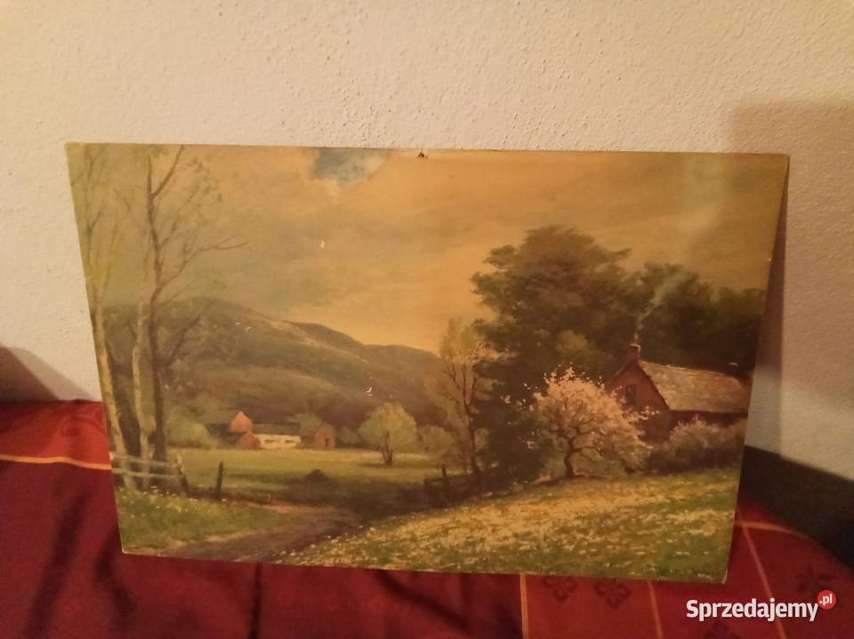 Robert Wood litografie Młyn i wczesna wiosna mazowieckie