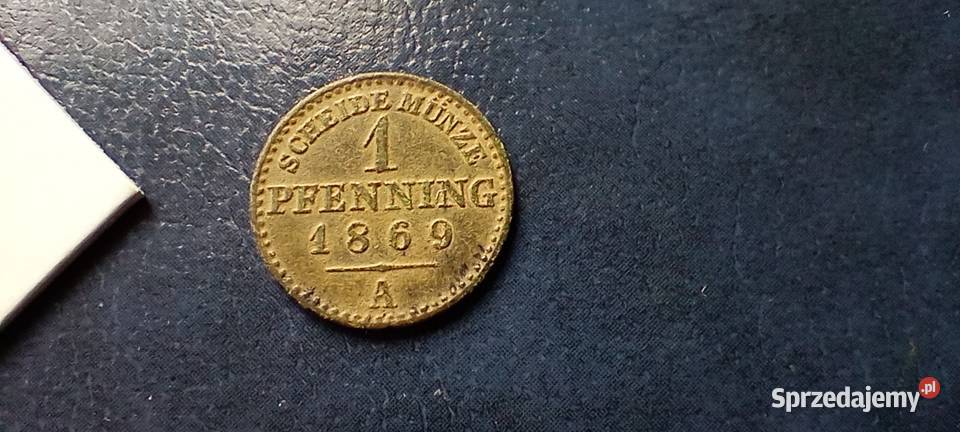 Stare monety 1 fenig 1869 A Niemcy Lesko