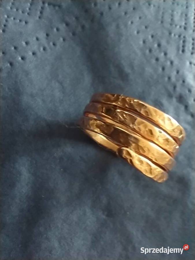 Obrączka czysta polska miedź metaloplastyka Łódź