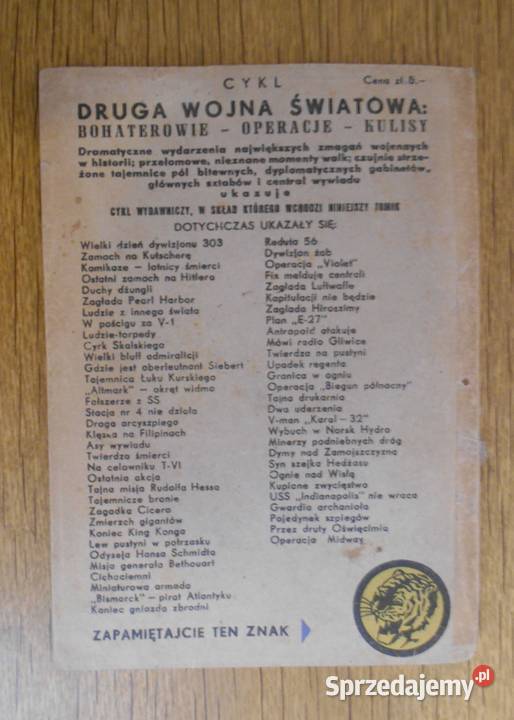 Żółty Tygrys Płonące wybrzeże 1961 Parczew