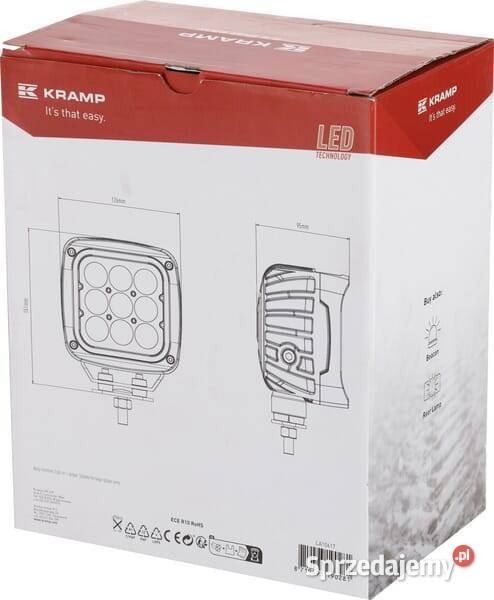 Lampa robocza LED kwadratowa 45W 4050lm 1224V Kamionna