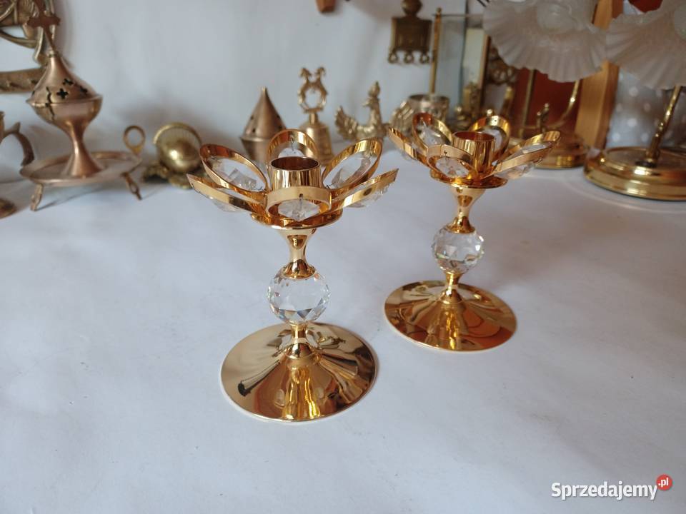 Komplet dwóch świeczników Mosiądz Kolekcja Poznań