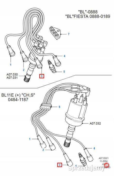 PRZEWÓD ZAPŁONOWY FORD ESCORT ORION FIESTA 7689 Przewody układu wspomagania sprzedam