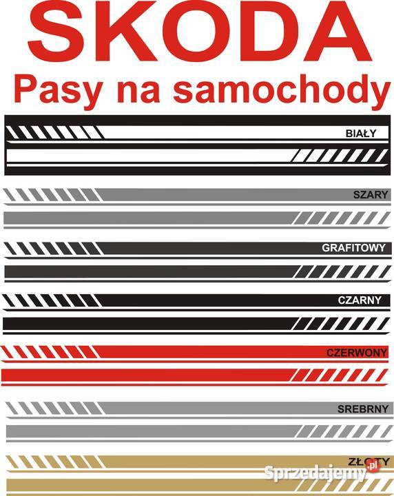 Naklejki Pasy Boczne na każdy Samochód SKODA sprzedam