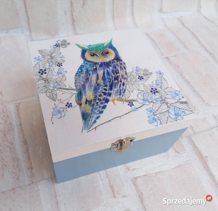 Drewniane pudełko szkatułka na biżuterię prezent 16cm mazowieckie Halinów