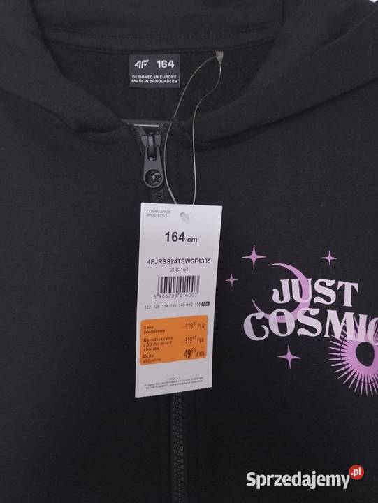 Nowa bluza z kapturem 164 Just Cosmic czarna z Ostrołęka