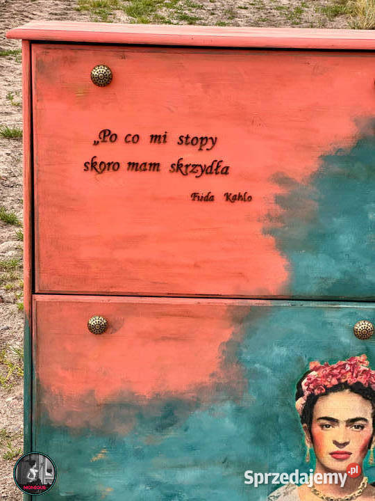 Kolorowa szafka na buty z Fridą Kahlo cytat Jelcz-Laskowice