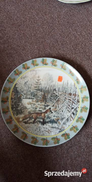 Talerz Gerald Wiberg Z dzięciołem i drugi z Porcelana i szkło Gdańsk