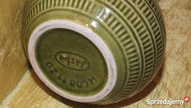 Piękny zielony ceramiczny wazon kujawsko-pomorskie Inowrocław