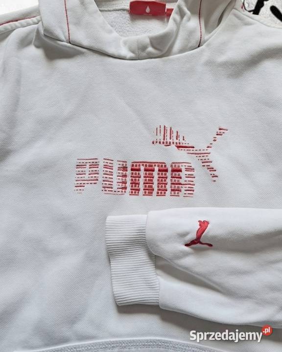 Biała bluza Puma z kapturem LOGO 152 chłopiec małopolskie Kraków