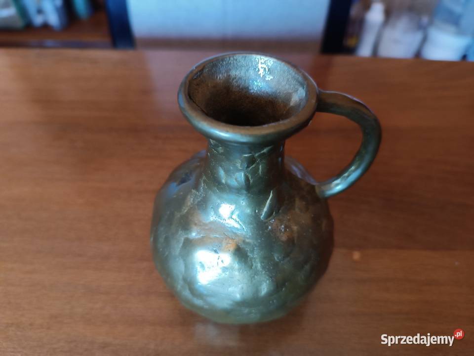 Dekoracyjny dzbanek mosiężny VINTAGE Ręcznie Szczyrk