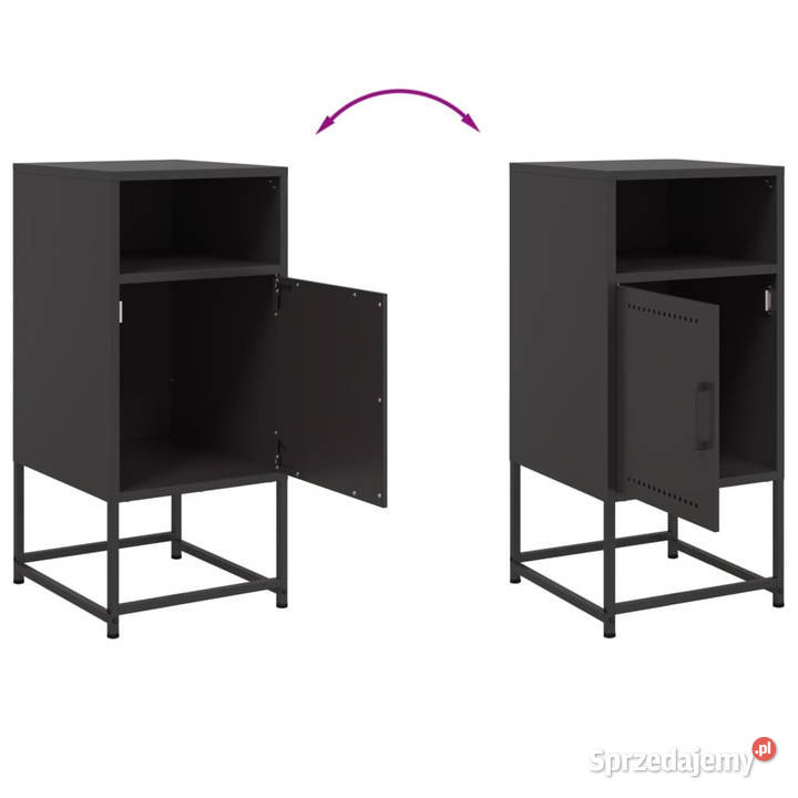 Szafki nocne 2 czarne 36x39x78 stal WM846567 Warszawa sprzedam