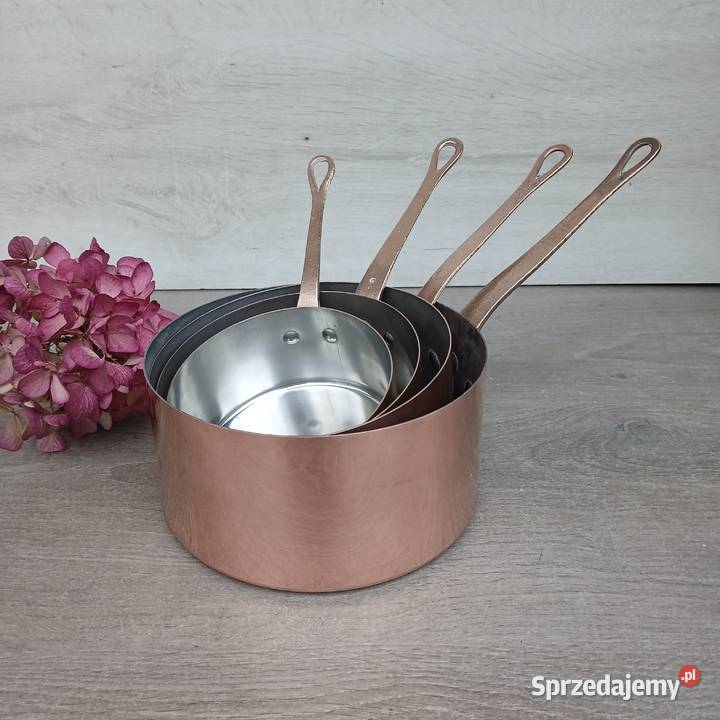 Miedziany garnek miedziane rondle komplet 4 mazowieckie