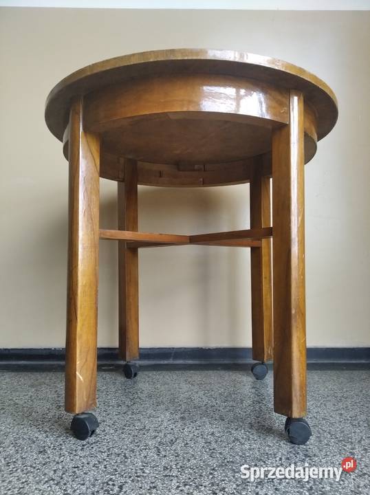 OKAZJA Stół Drewniany Stolik Okrągły Mały Zabrze
