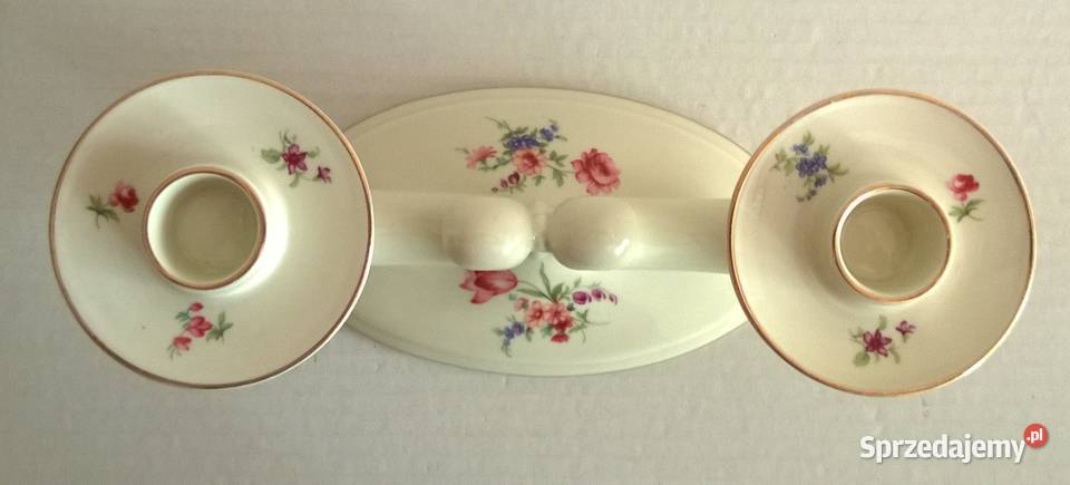 Świecznik Porcelanowy Alka Bawaria Meissen Porcelana i szkło