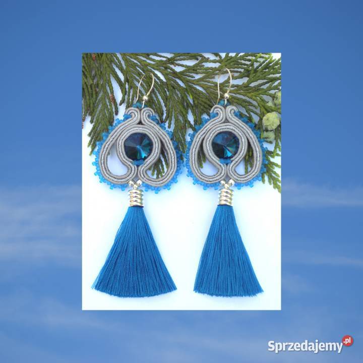 KOLCZYKI SERCE Z CHWOSTEM SUTASZ