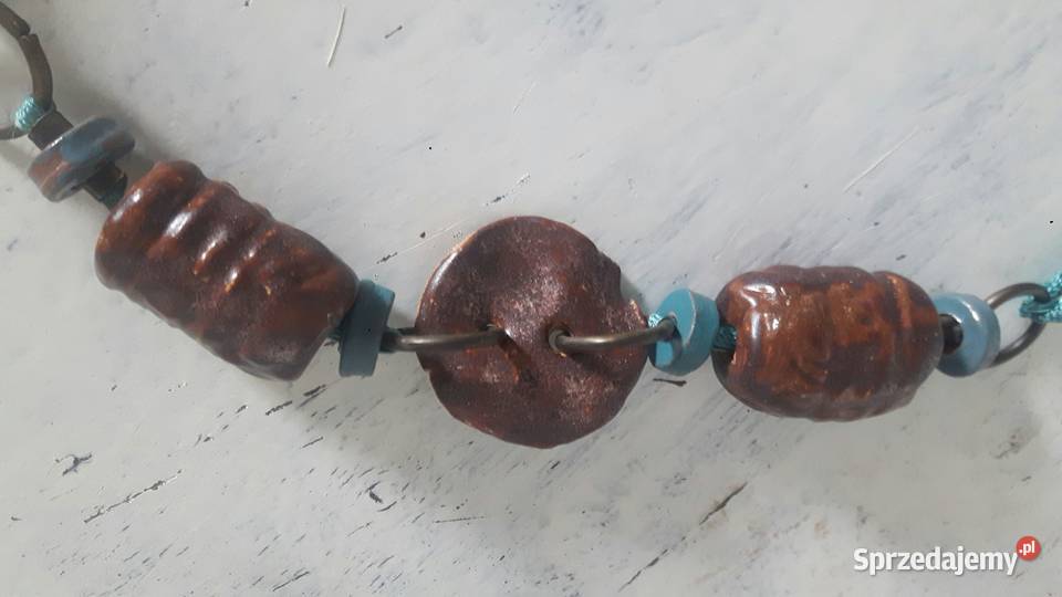 Naszyjnik ceramiczny ręcznie wykonany Naszyjniki sprzedam