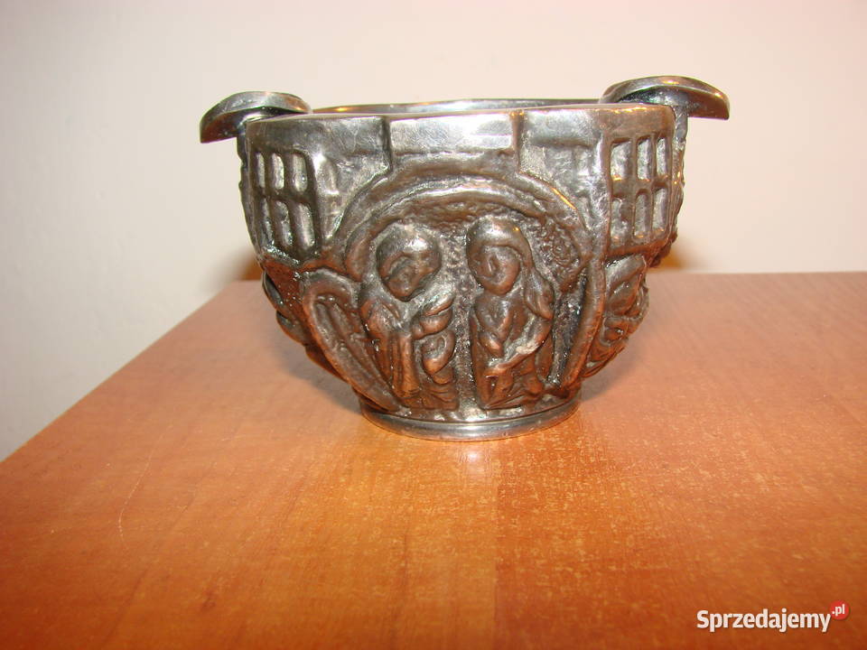 ciężka cynowa popielniczka Pozostałe Pruszcz Gdański