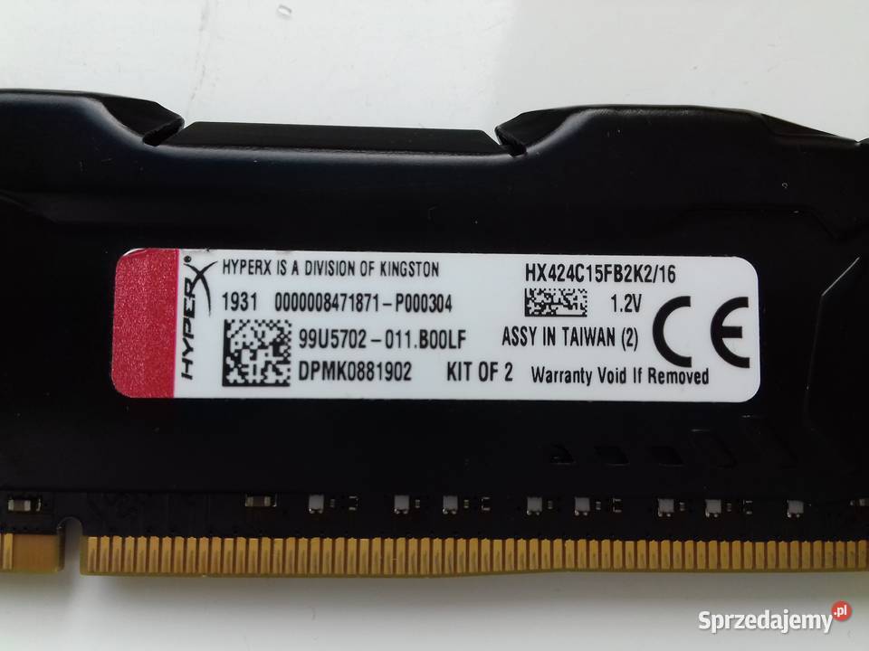Kingston Fury HyperX DDR4 8GB niesprawny 2400MHz Bydgoszcz