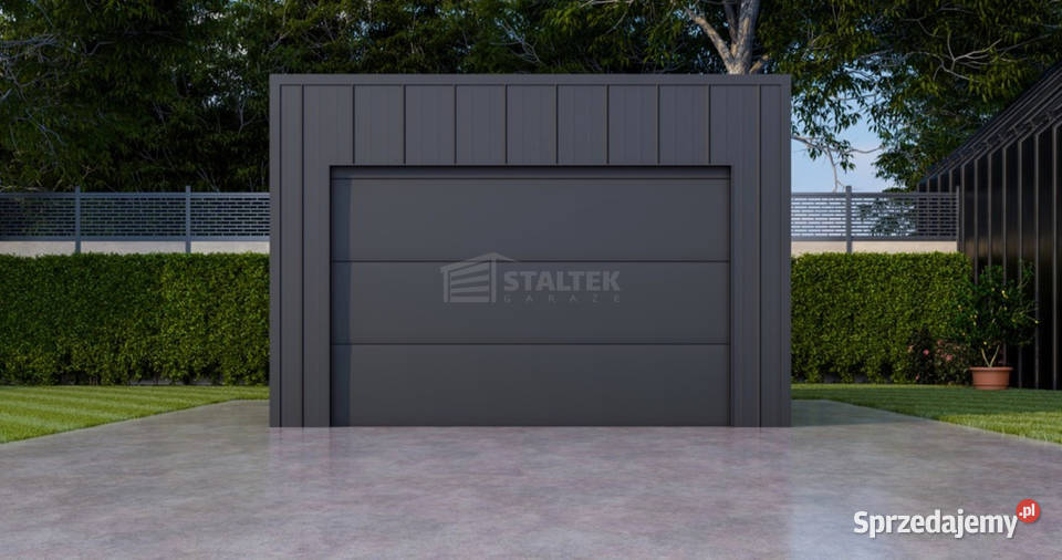 Garaż blaszany 4x6 brama segmentowa okno drzwi śląskie