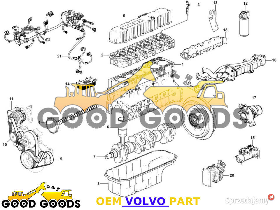 VOLVO USZCZELKI SILNIKA D8H EC250D EC300D L110G mazowieckie