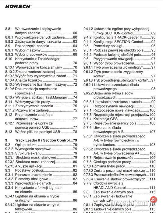 instrukcja obsługi Horsch Terminal ME sprzedam