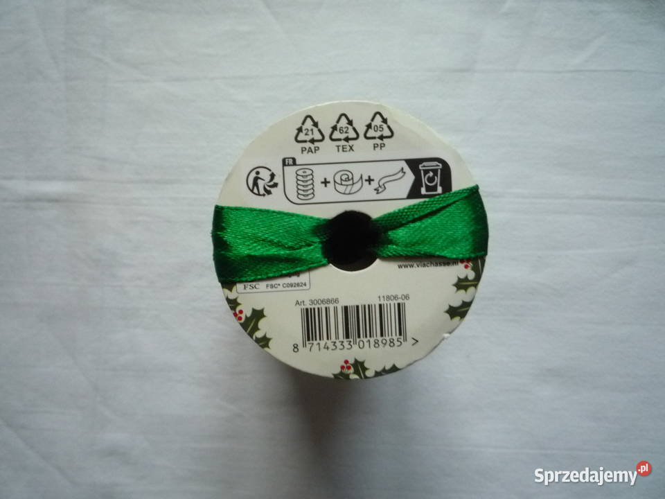 6 sztuk Wstążka świąteczna Zielona zielony Dom i Ogród Szczecin