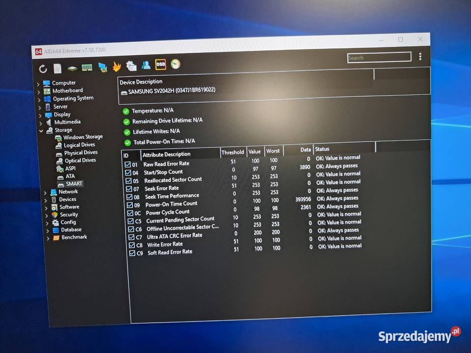 Dysk twardy Samsung SV2042H 20GB IDE ATA66 Retro wewnętrzny małopolskie Kraków sprzedam
