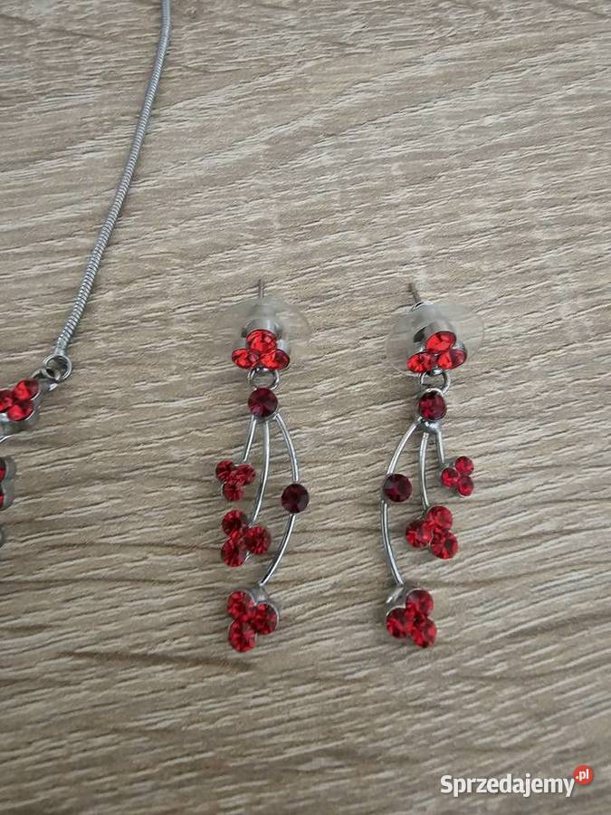 Łańcuszek naszyjnik z kolczykami posrebrzane śląskie Bojszowy sprzedam