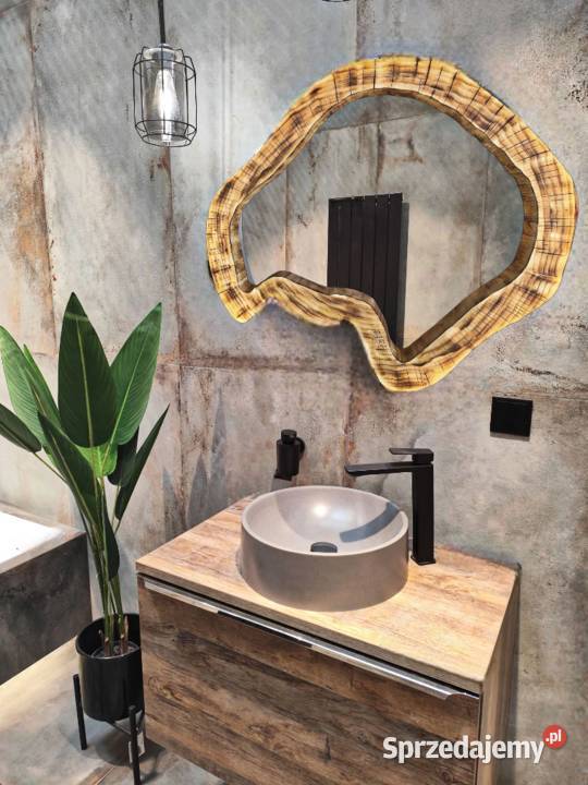 nowoczesne lustro do łazienki w drewnianej ranie Rzeszów